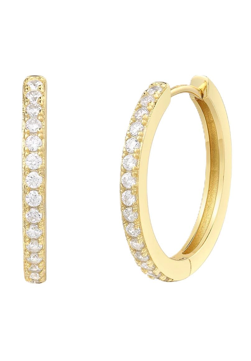 XENOX Damen Creolen, 925er Silber, GELBGOLD