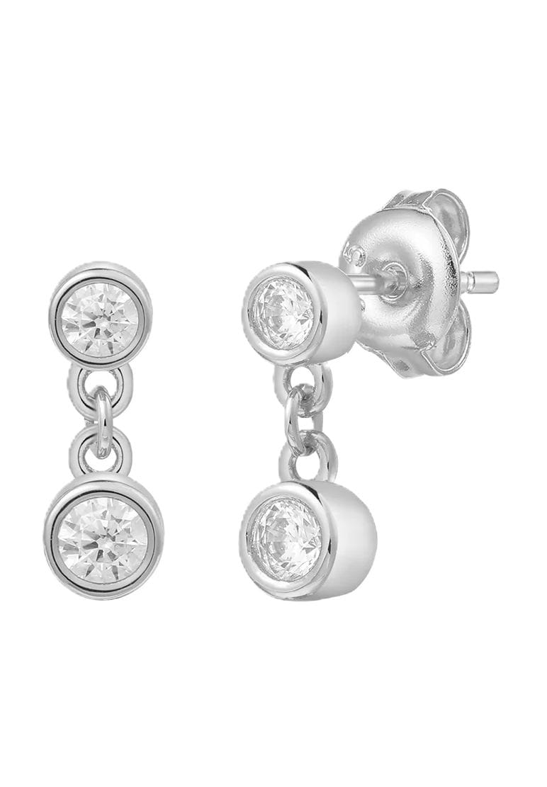 XENOX Damen Ohrstecker, 925er Silber, WEISSGOLD, 40