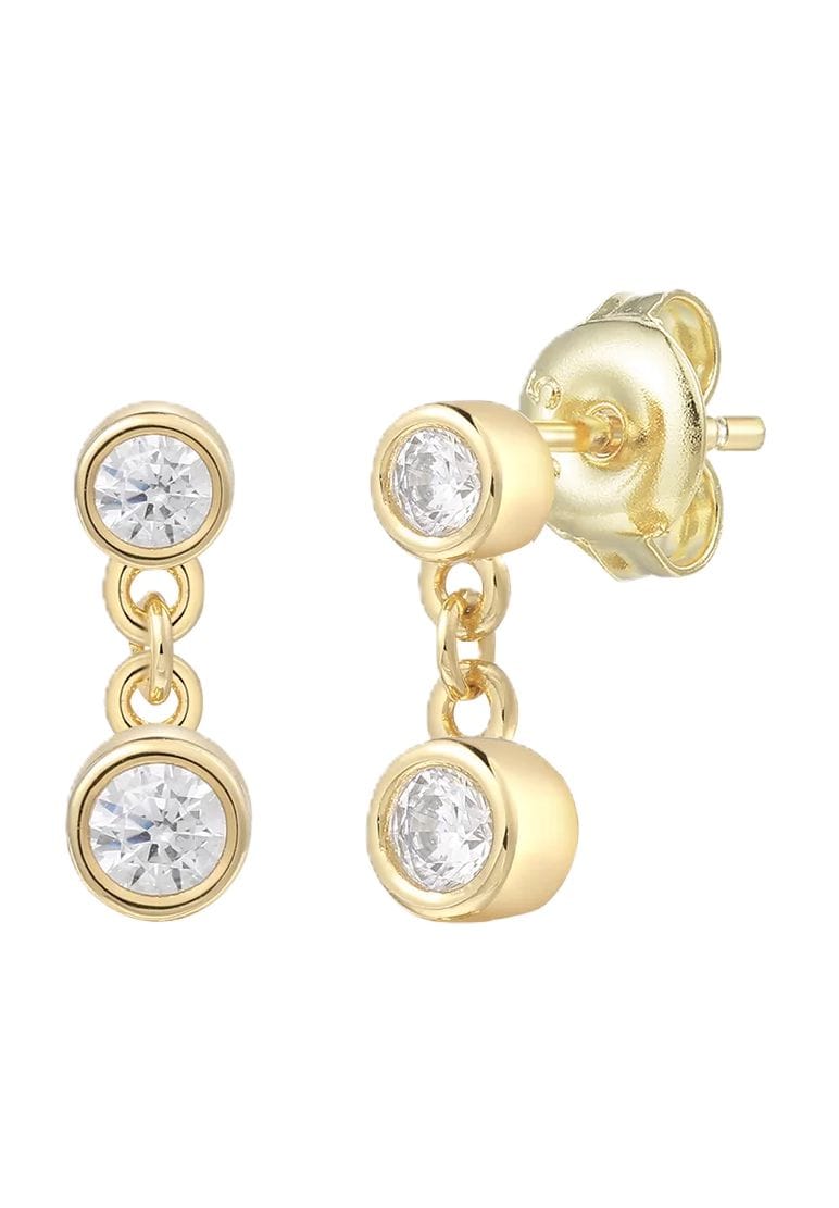 XENOX Damen Ohrstecker, 925er Silber, GELBGOLD, 42