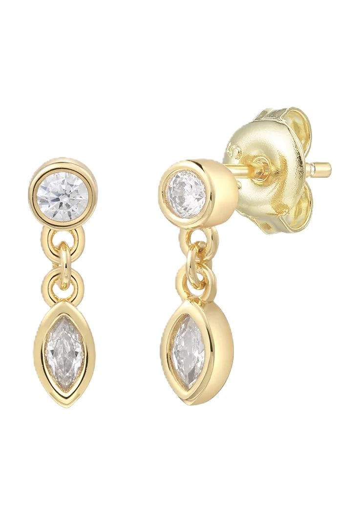 XENOX Damen Ohrstecker, 925er Silber, GELBGOLD, 40