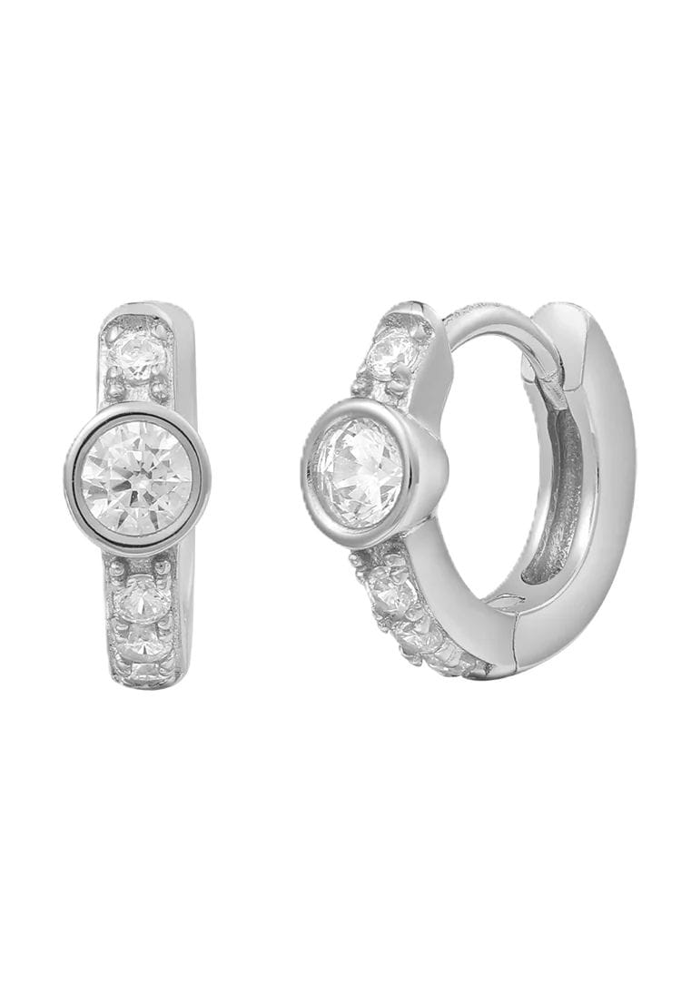 XENOX Damen Creolen, 925er Silber, WEISSGOLD, 42