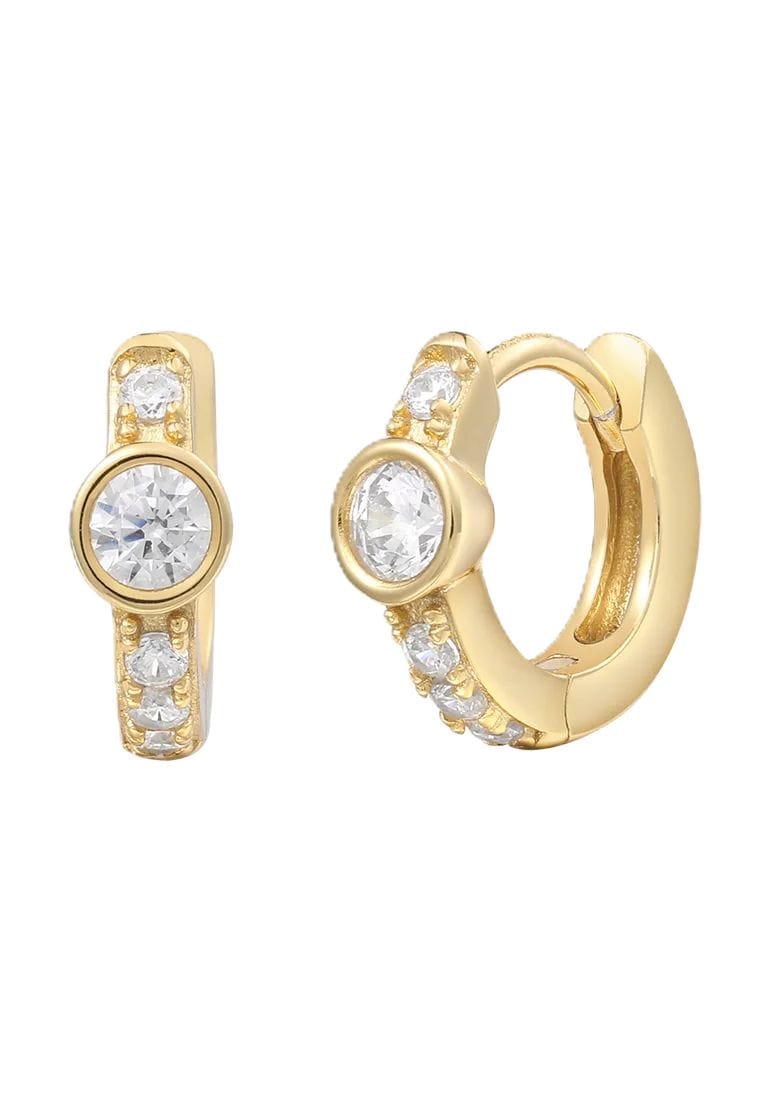 XENOX Damen Creolen, 925er Silber, GELBGOLD, 45