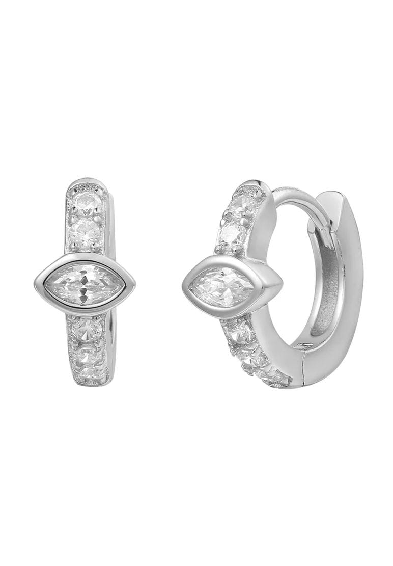 XENOX Damen Creolen, 925er Silber, WEISSGOLD, 40