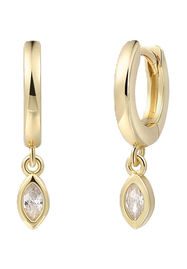 XENOX Damen Creolen, 925er Silber, GELBGOLD, 45