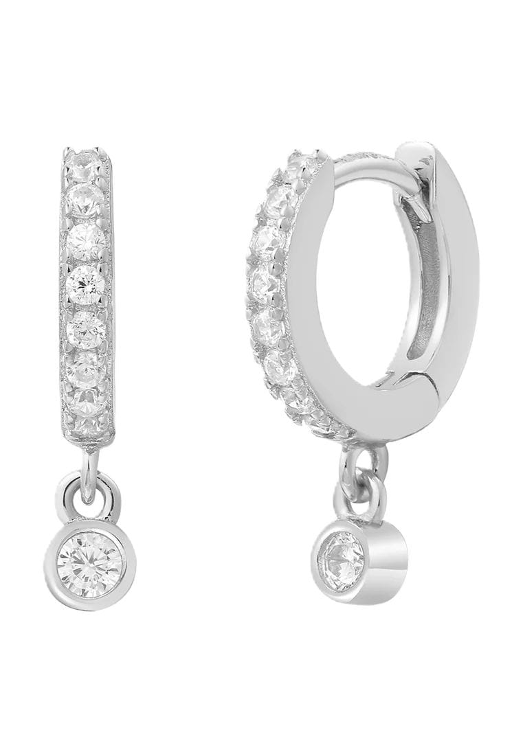 XENOX Damen Creolen, 925er Silber, WEISSGOLD, 42