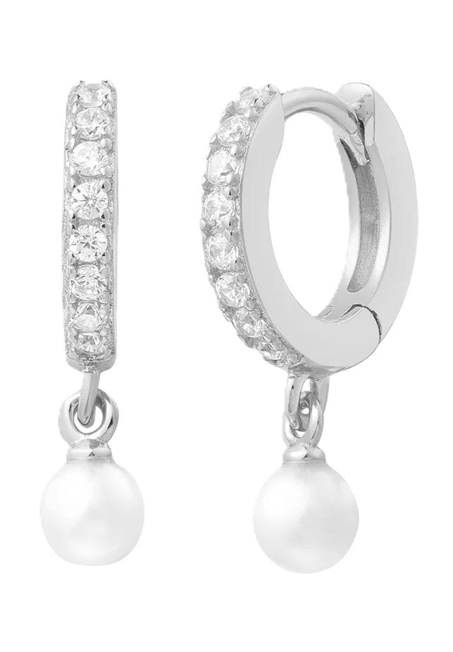 XENOX Damen Creolen, 925er Silber, WEISSGOLD, 50