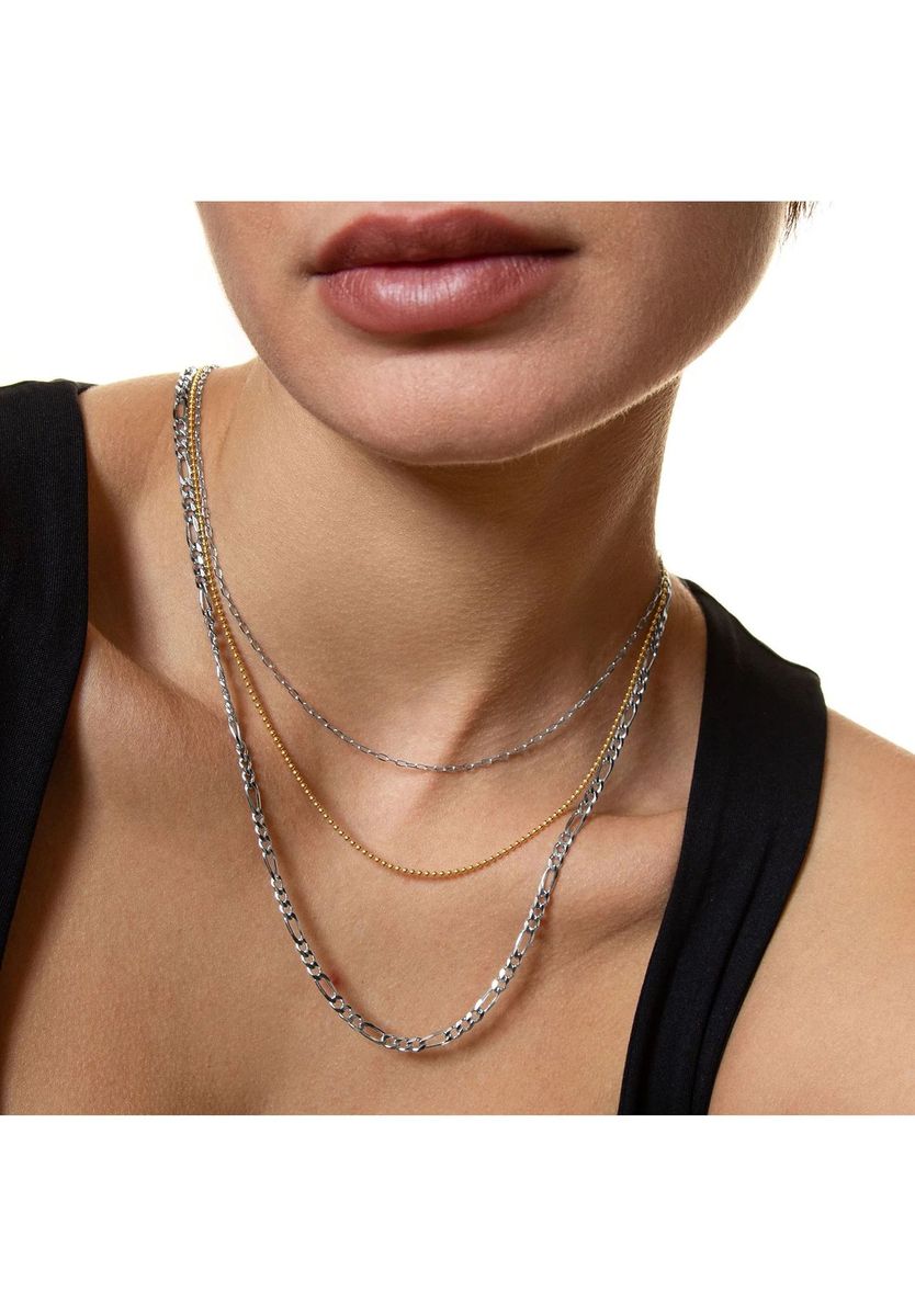 XENOX Damen Kette, 925er Silber, WEISSGOLD, 42