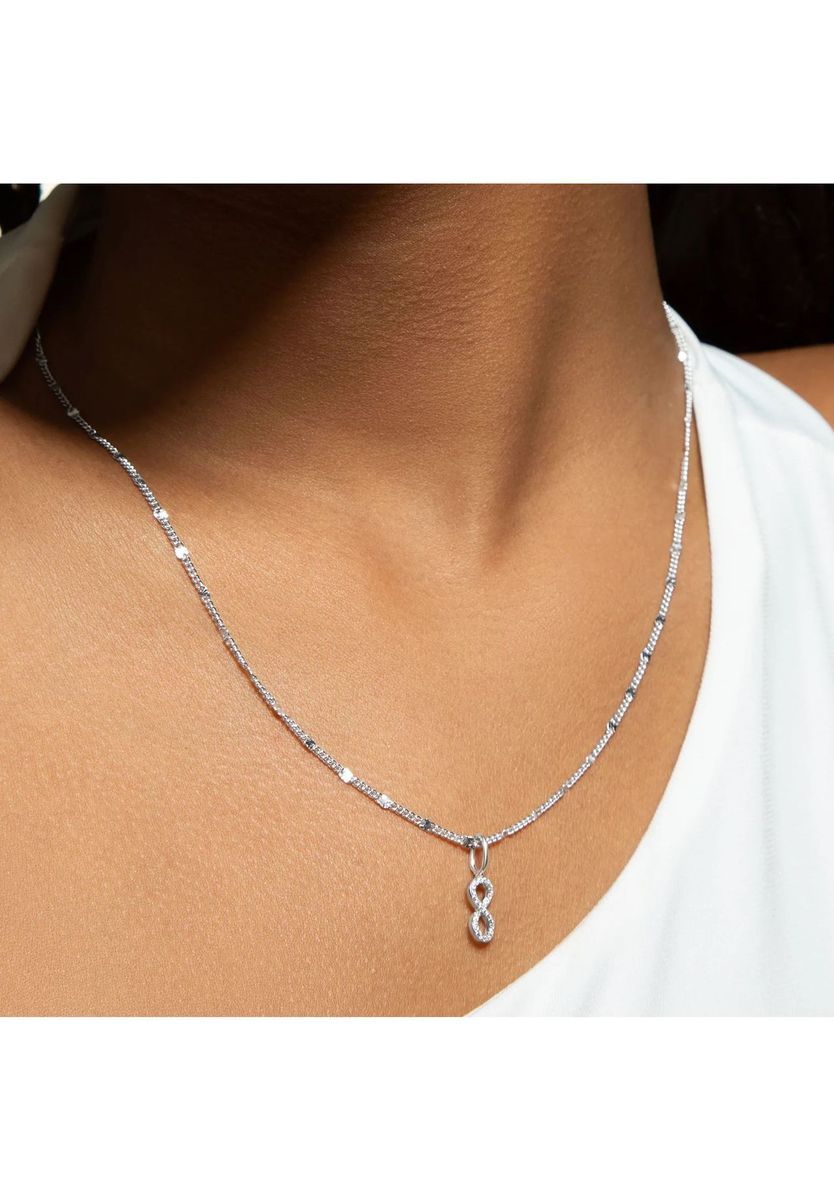 XENOX Damen Kette, 925er Silber, WEISSGOLD, 42