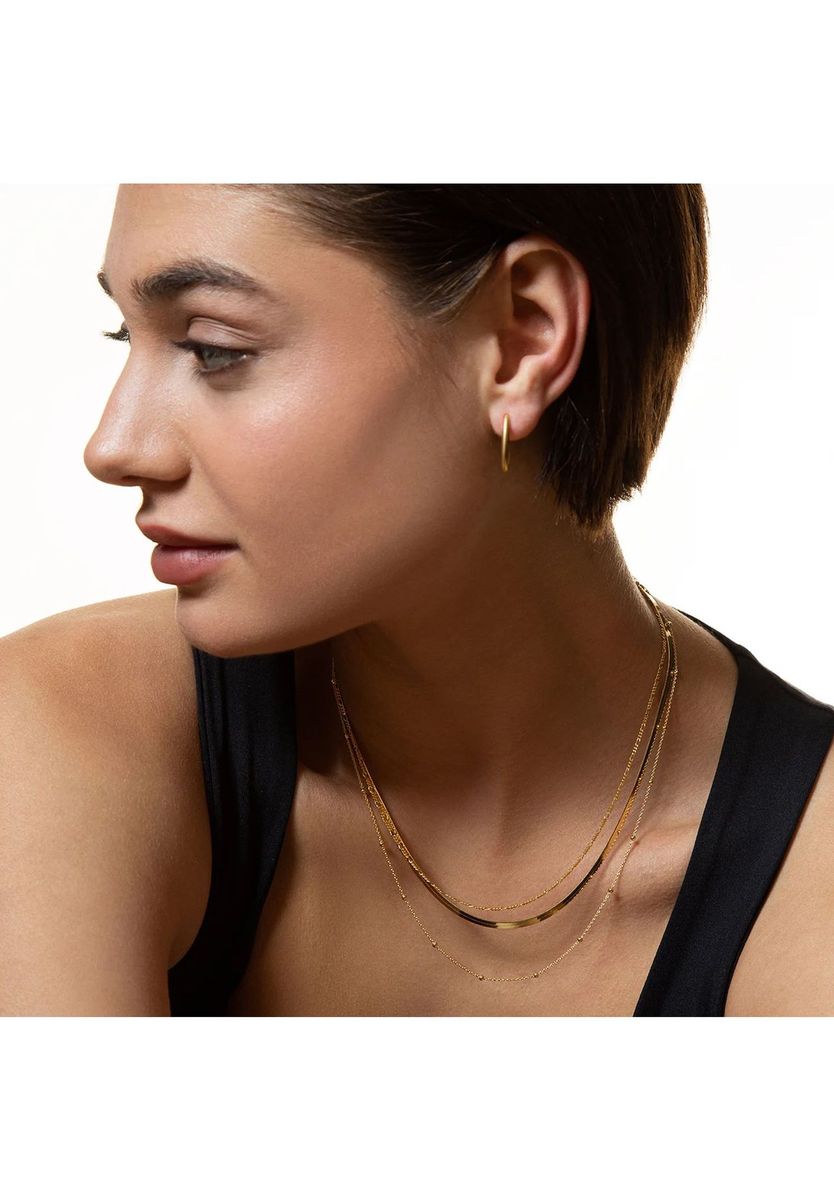 XENOX Damen Kette, 925er Silber, GELBGOLD, 45