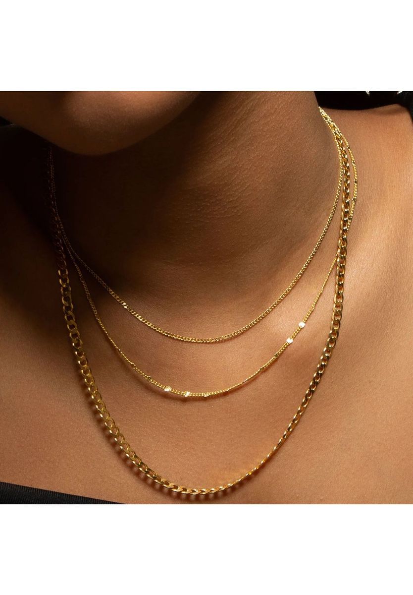 XENOX Damen Kette, 925er Silber, GELBGOLD, 99