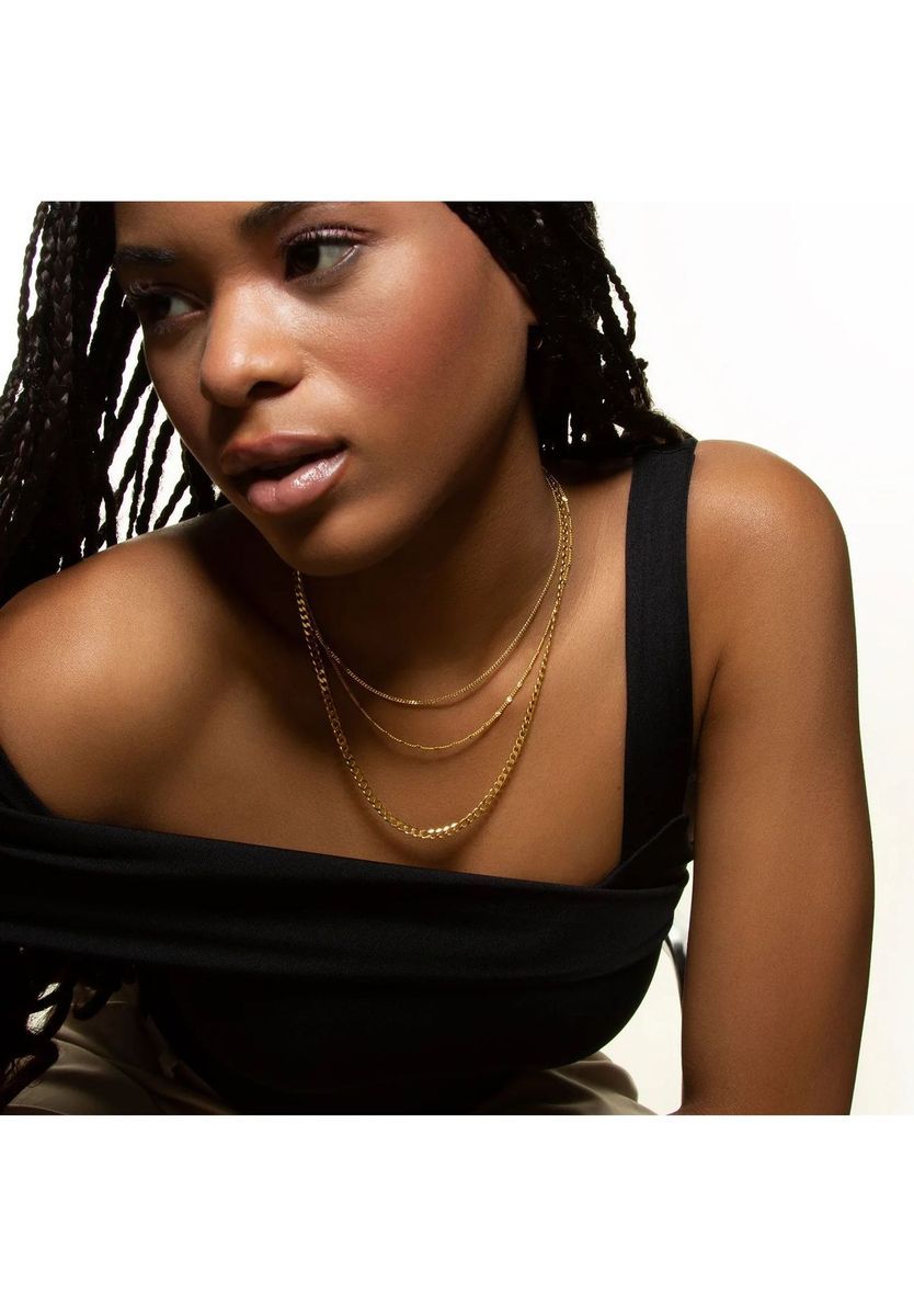 XENOX Damen Kette, 925er Silber, GELBGOLD, 99