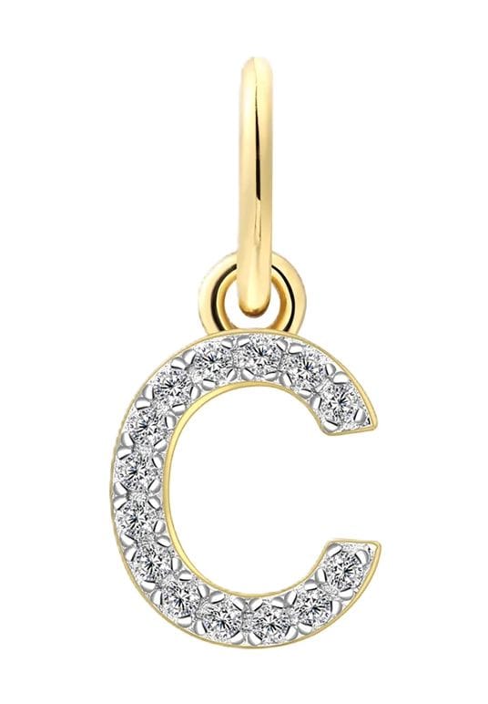 Buchstabe C vergoldeter Silberanhänger