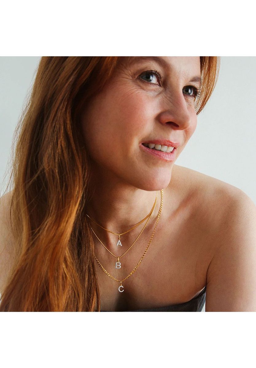 Buchstabe C vergoldeter Silberanhänger