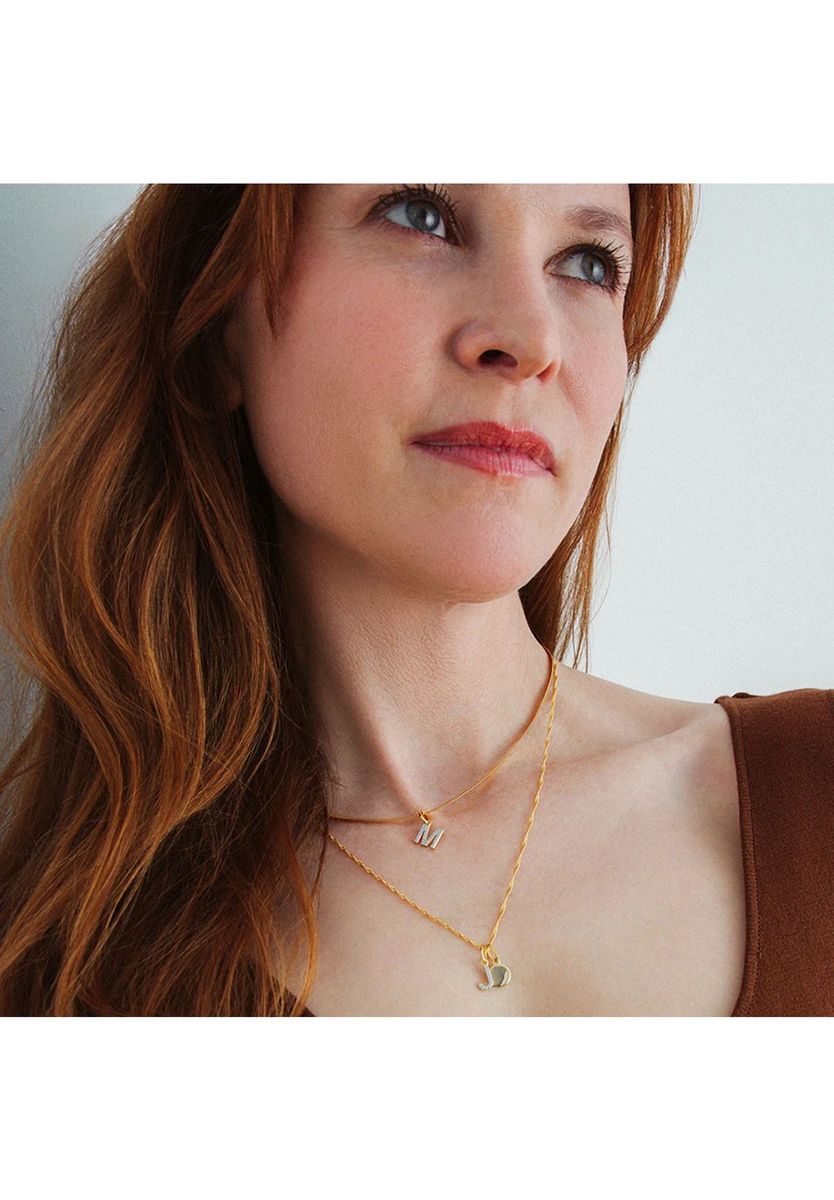 Buchstabe J Charm Anhänger Vergoldet