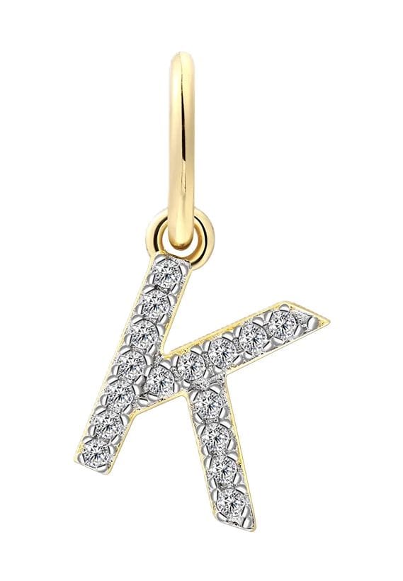 Buchstabe K Gold-Silber Anhänger