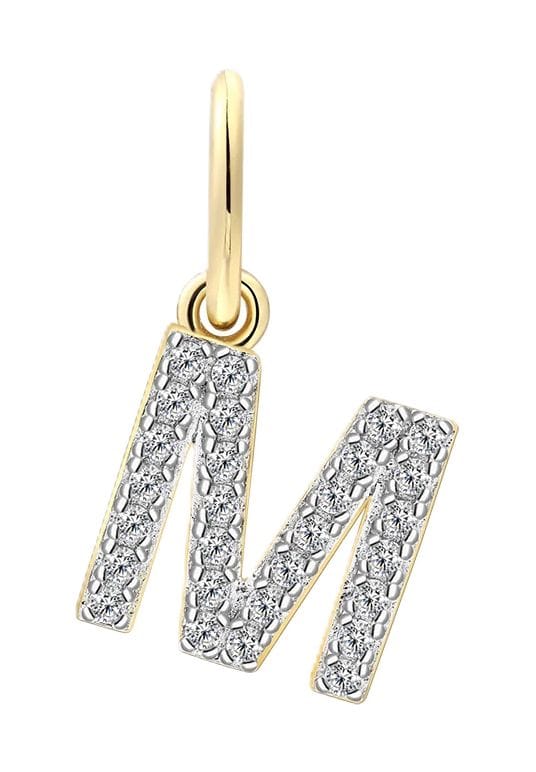 Buchstabe M Goldfarbener Anhänger