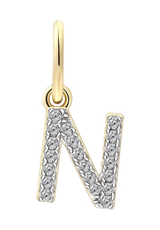 Goldener Diamantanhänger mit Initial N