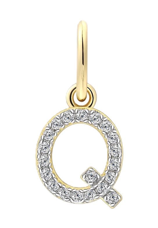 Buchstabe Q Sterling Silber Anhänger