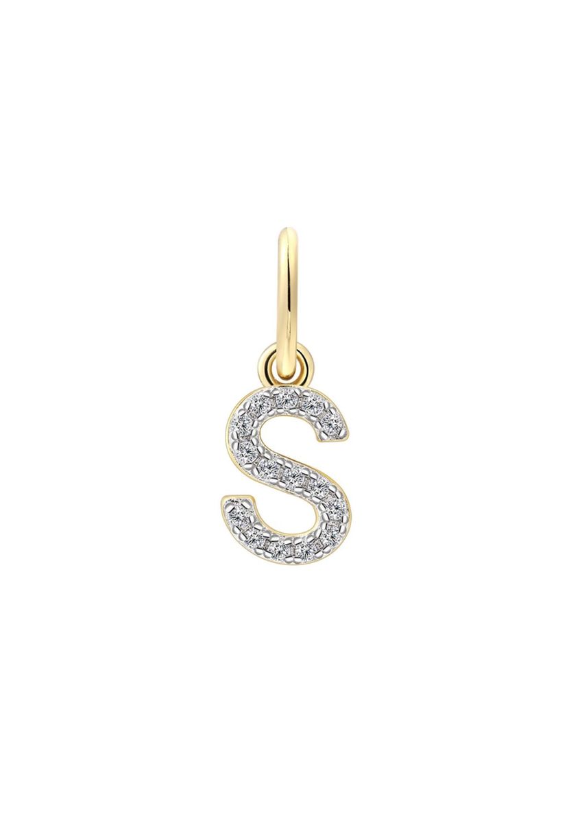 Buchstabe S Charm Anhänger Vergoldet