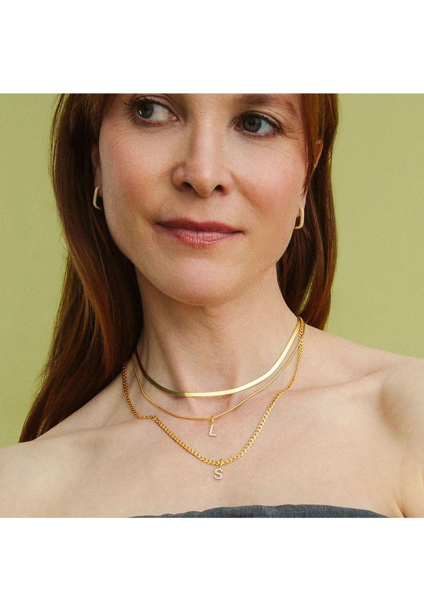 Buchstabe S Charm Anhänger Vergoldet