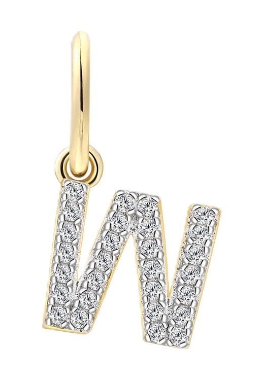 Eleganter goldener Anfangsbuchstabe W Anhänger