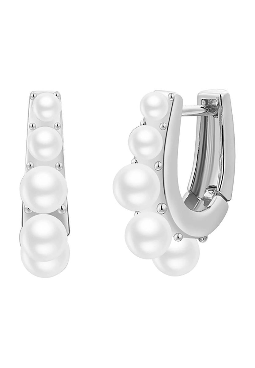 Creolen aus Sterlingsilber mit Perlenbesatz