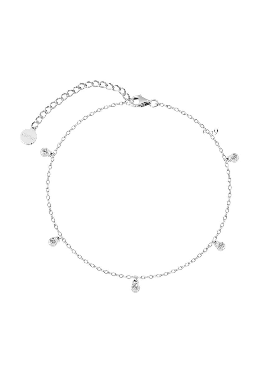 XENOX Damen Fußkette, 925er Silber, WEISSGOLD, 99