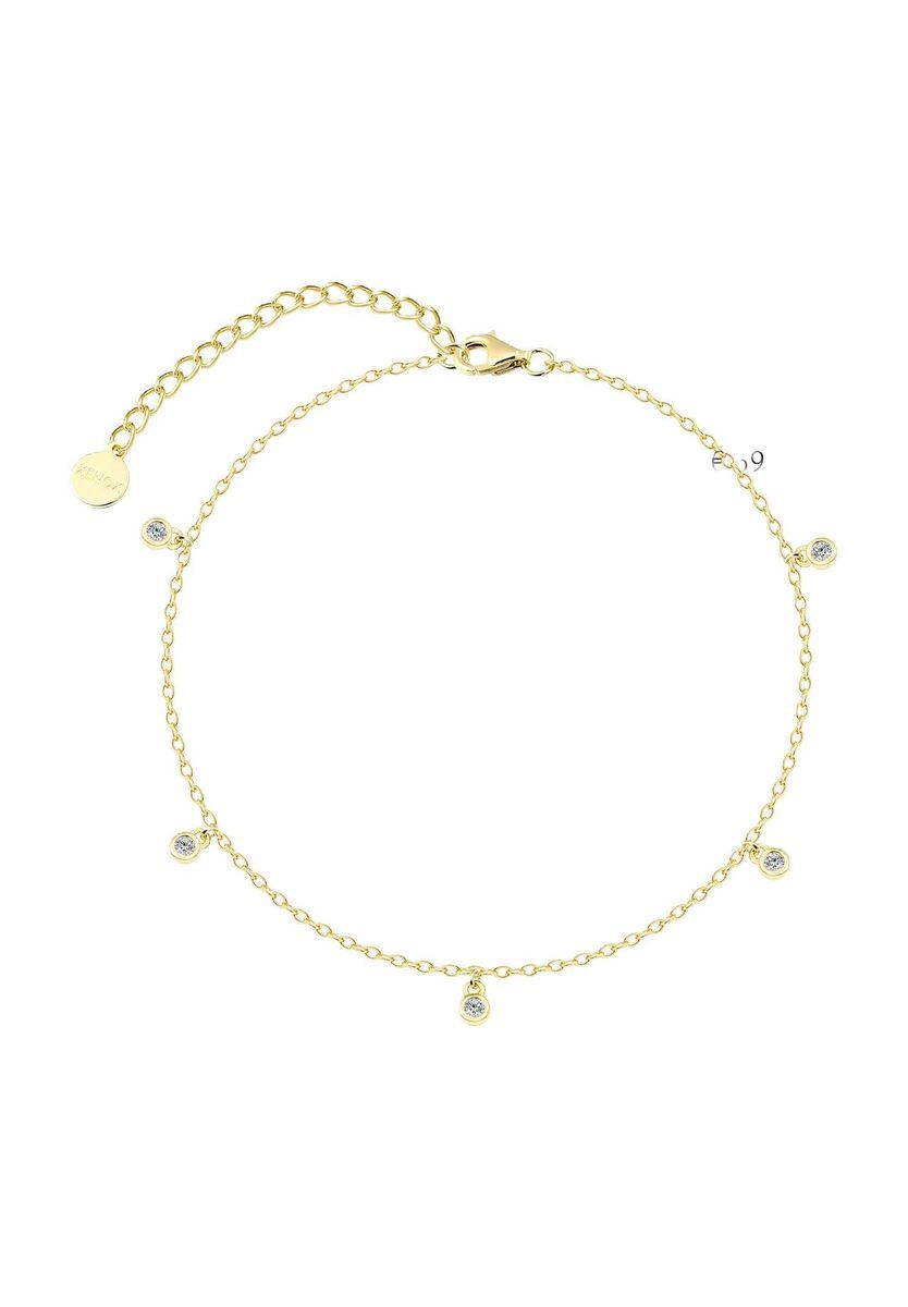 XENOX Damen Fußkette, 925er Silber, GELBGOLD, 99