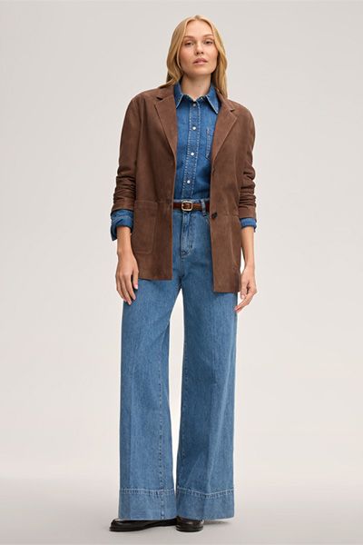 windsor. Marlene Jeans Mid-Blue Bio-Baumwolle Weites Bein