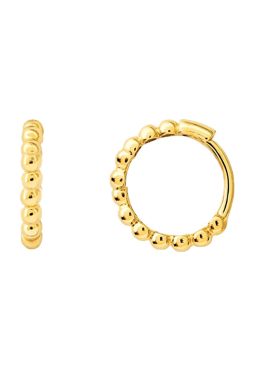 Goldene Creolen mit Perlenmuster