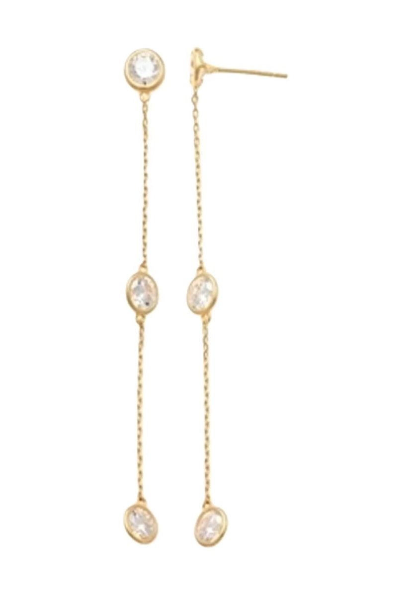 Elegante goldene Ohrhänger mit Zirkonia