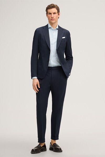 Lano Baumwollhemd in Hellblau und Weiß gestreift