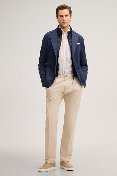 Windsor Lano Lyocell-Leinenhemd rot-weiß gestreift langärmlig