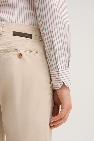 Windsor Lano Lyocell-Leinenhemd rot-weiß gestreift langärmlig