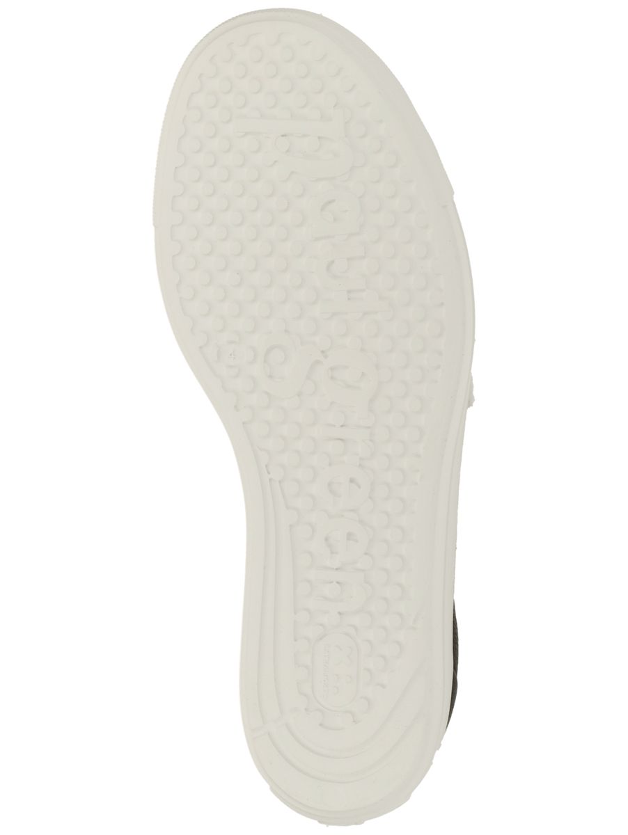 Schwarze Leder Plateau Low-Top Sneaker