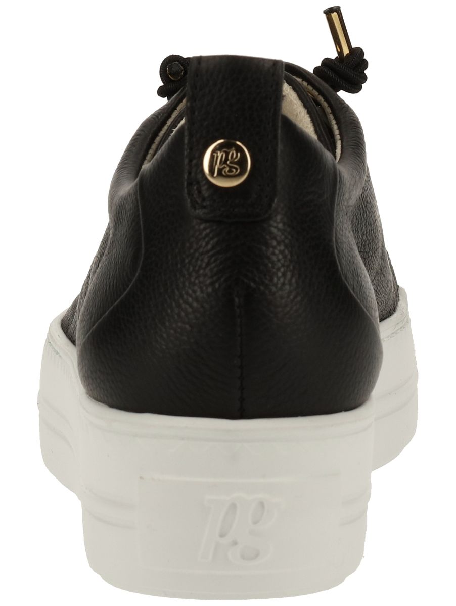 Schwarze Leder Plateau Low-Top Sneaker