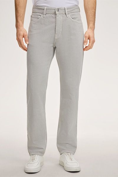 Herren Jeans Rome in Hellgrau Baumwolle Five-Pocket-Stil