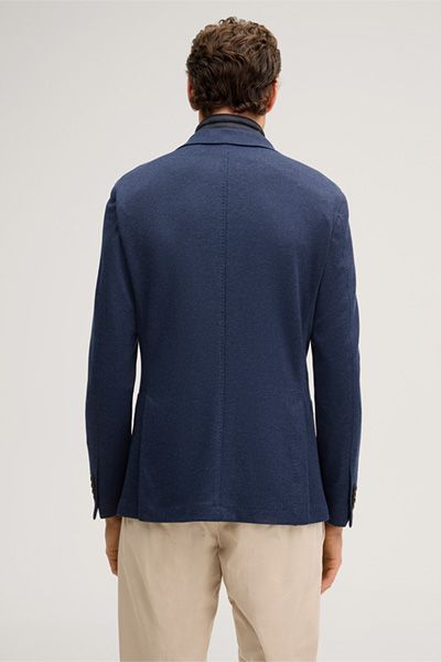 Windsor Triest Blau Gemusterter Blazer mit Zip-Inlay Weste