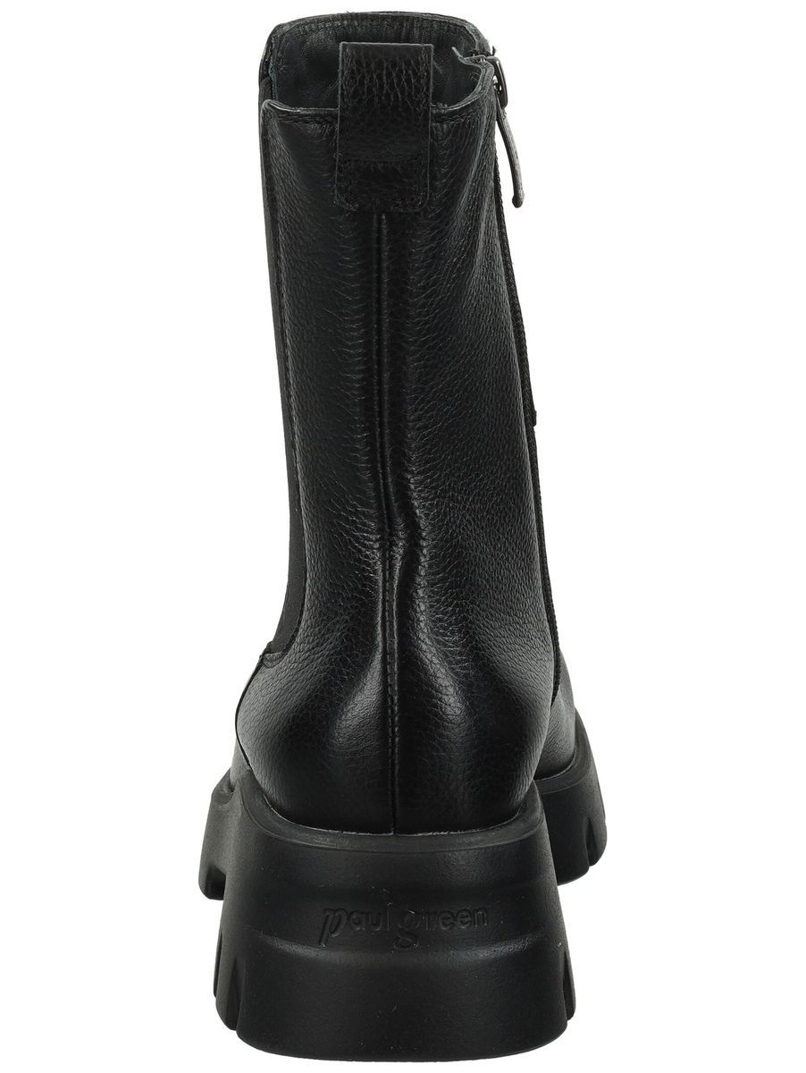 Schwarze Chelsea Stiefelette aus Leder mit Blockabsatz