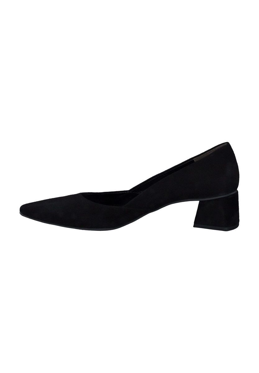 Klassische schwarze Wildleder Blockabsatz Pumps