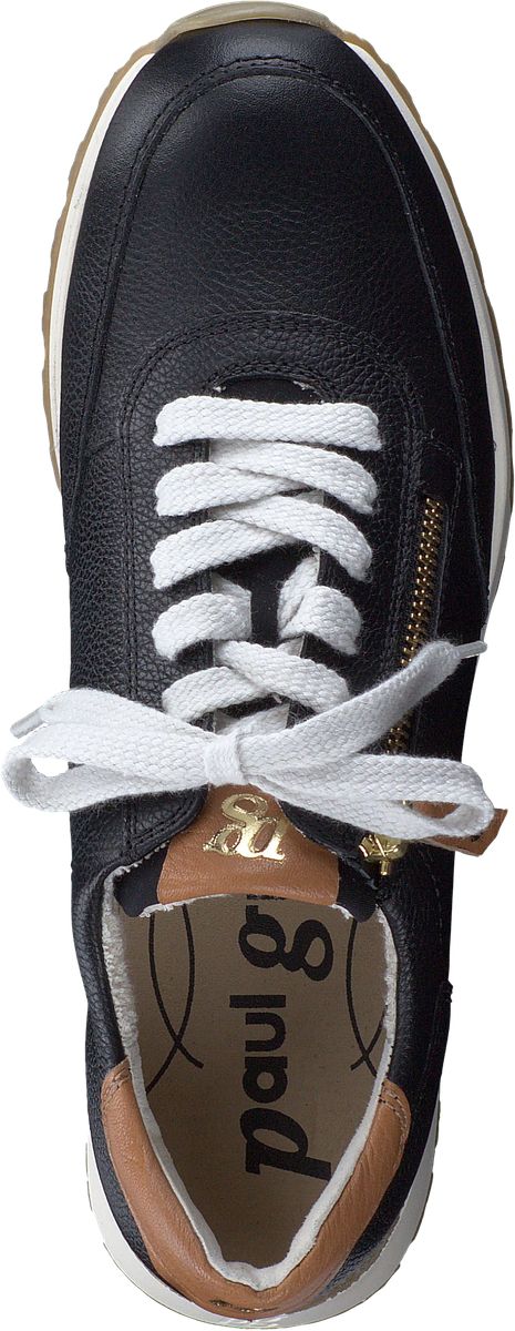 Schwarzer Leder-Sneaker mit niedrigem Schaft