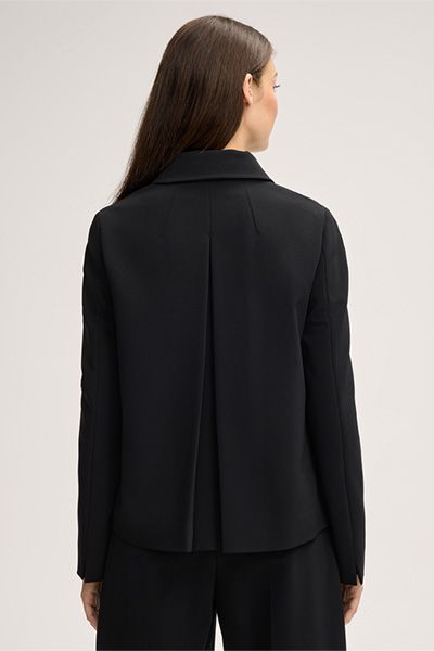 Marc Cain Schwarze Crêpe Stretch Blazer Jacke mit Taschen