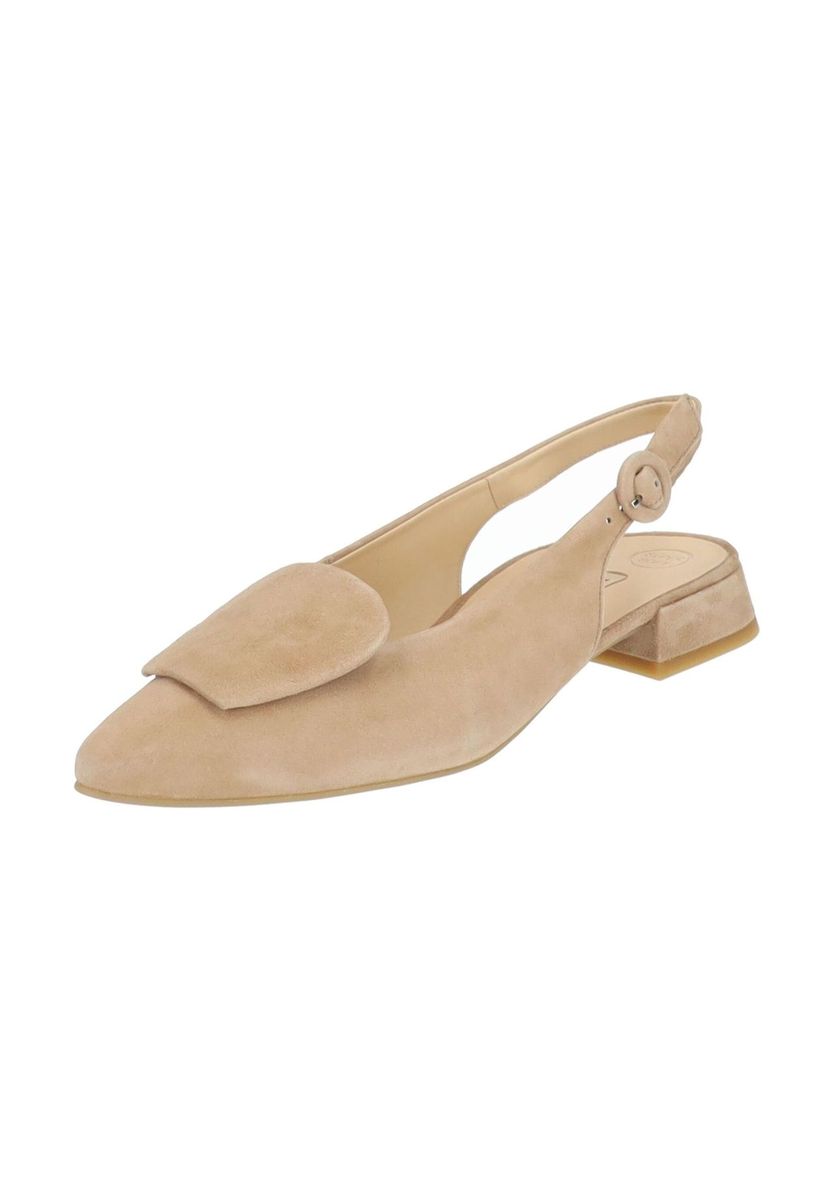 Wildleder Slingback Blockabsatz Sandale