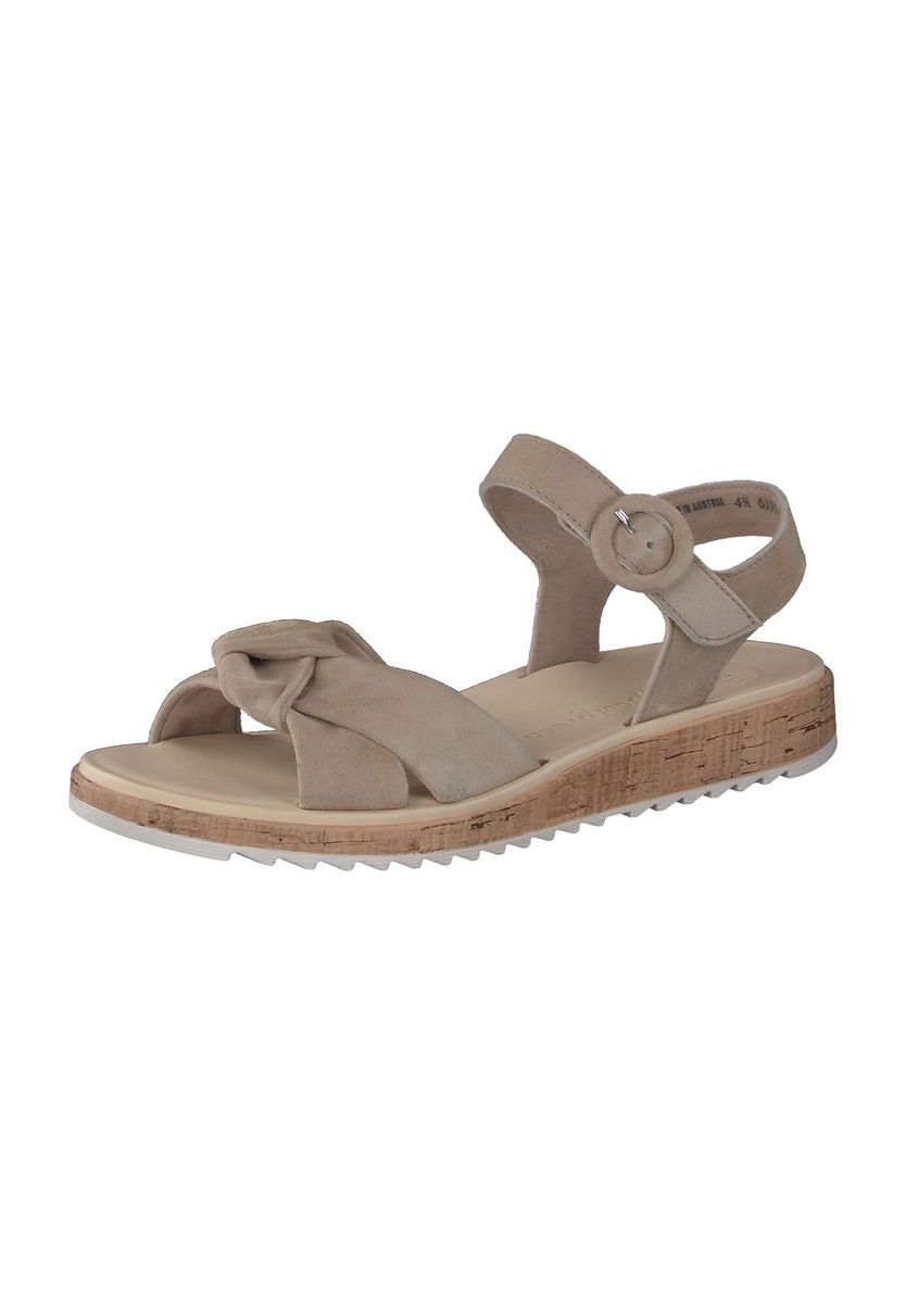 Sandale aus Leder mit Knotendetail und Knöchelriemen