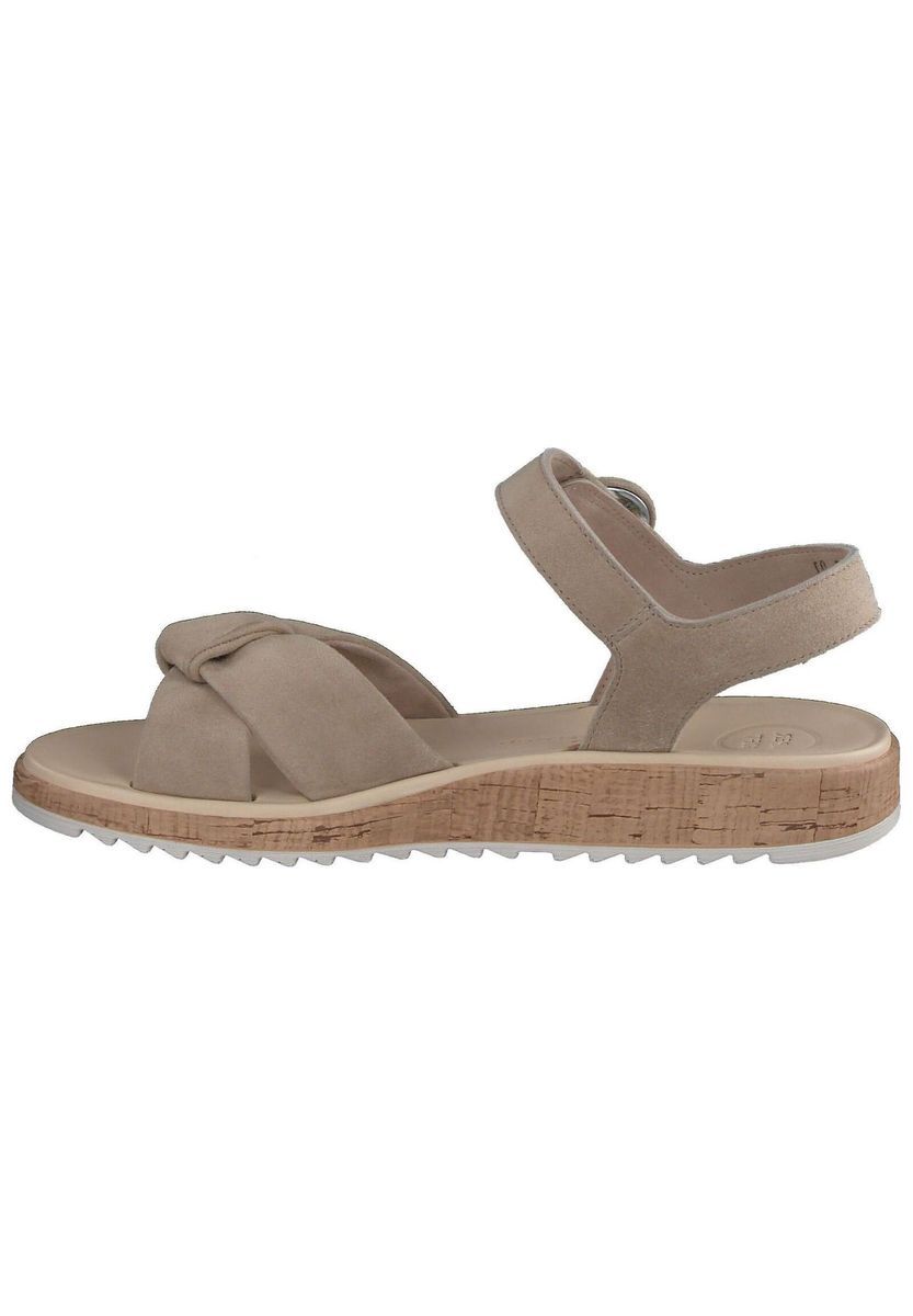 Sandale aus Leder mit Knotendetail und Knöchelriemen