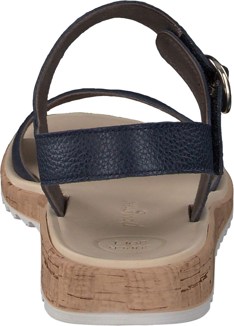Marineblaue Ledersandalen mit Knöchelriemen