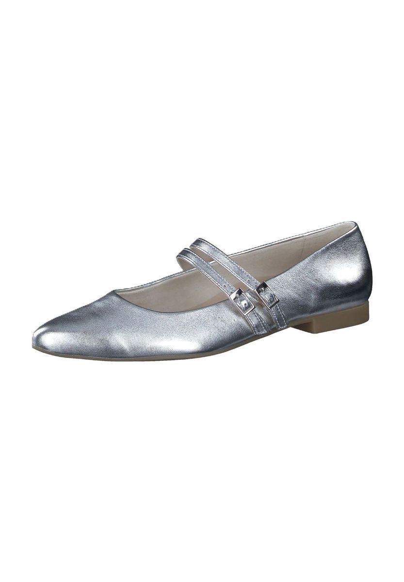 Elegante metallische Ballerinas mit spitzer Zehenpartie