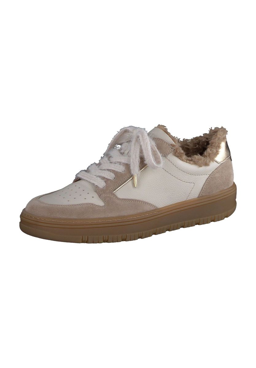 Gefütterter Beige Wildleder Akzent Sneaker