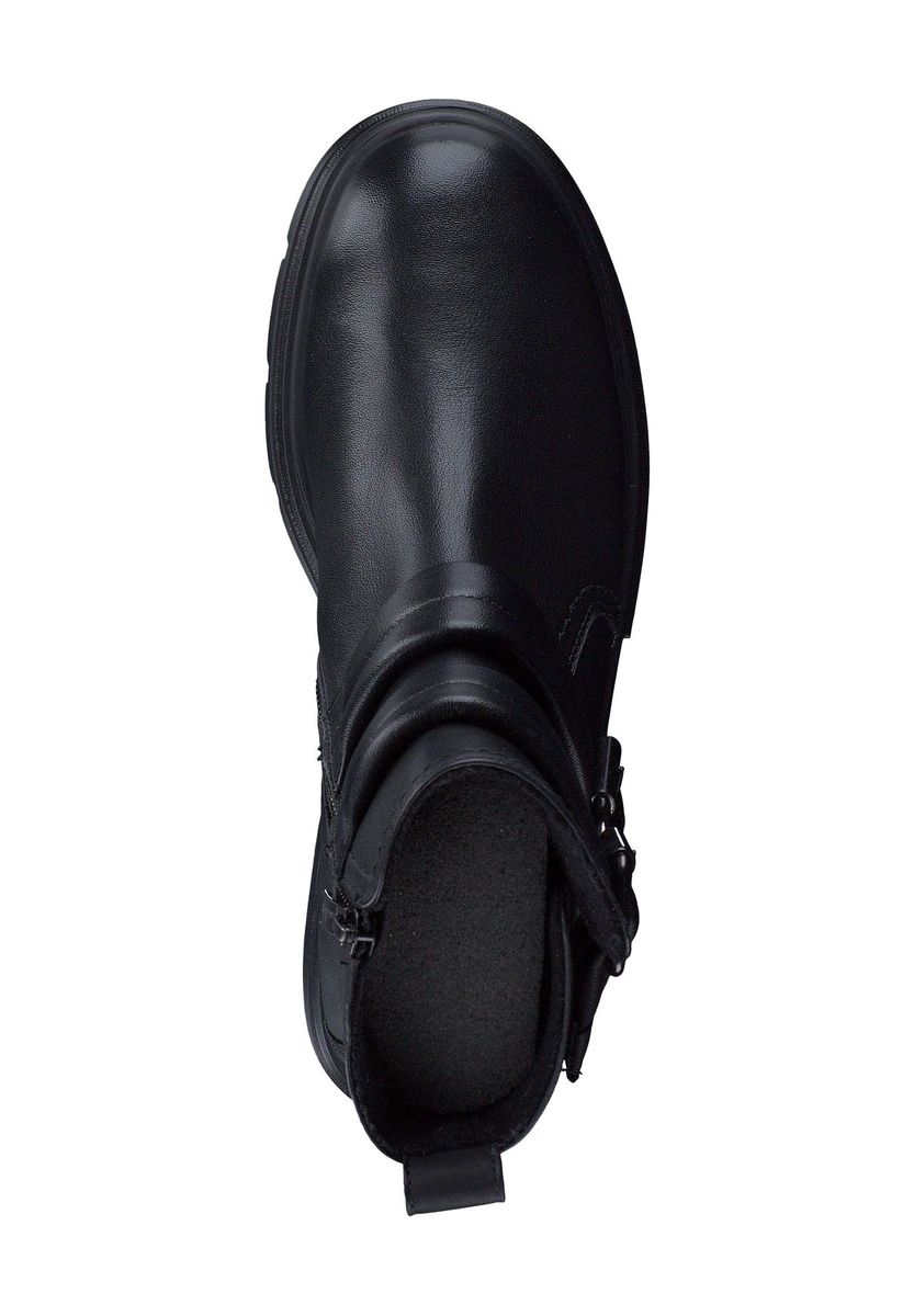 Schwarze Leder-Stiefeletten mit Schnallen