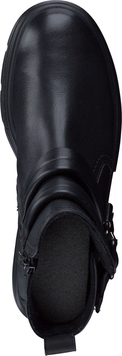 Schwarze Leder-Stiefeletten mit Schnallen